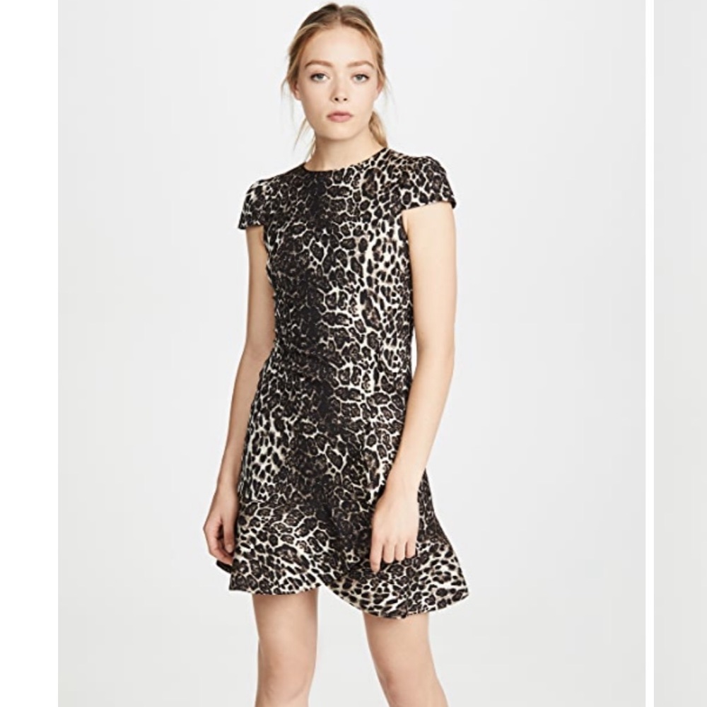 Alice & Olivia Kirby Ruffle Dress Leopard Size 10